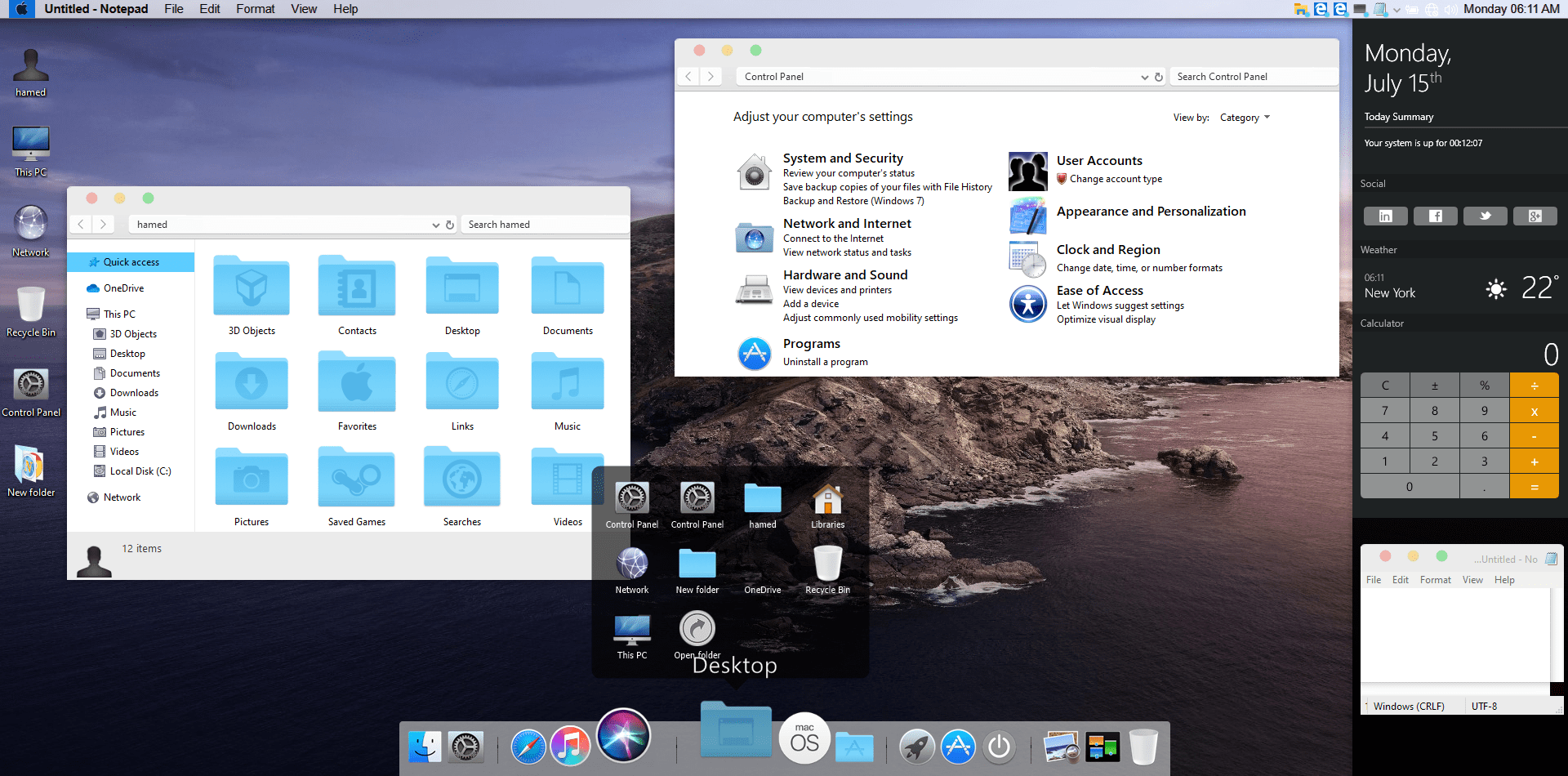 free mac os sierra skin pack for windows 10